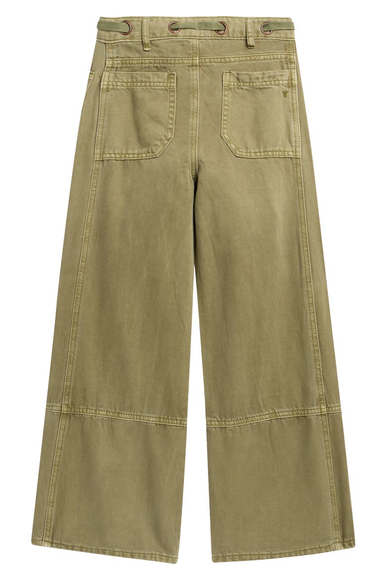Kids' Grommet Wide Leg Jeans, Alternate, color, OLIVE