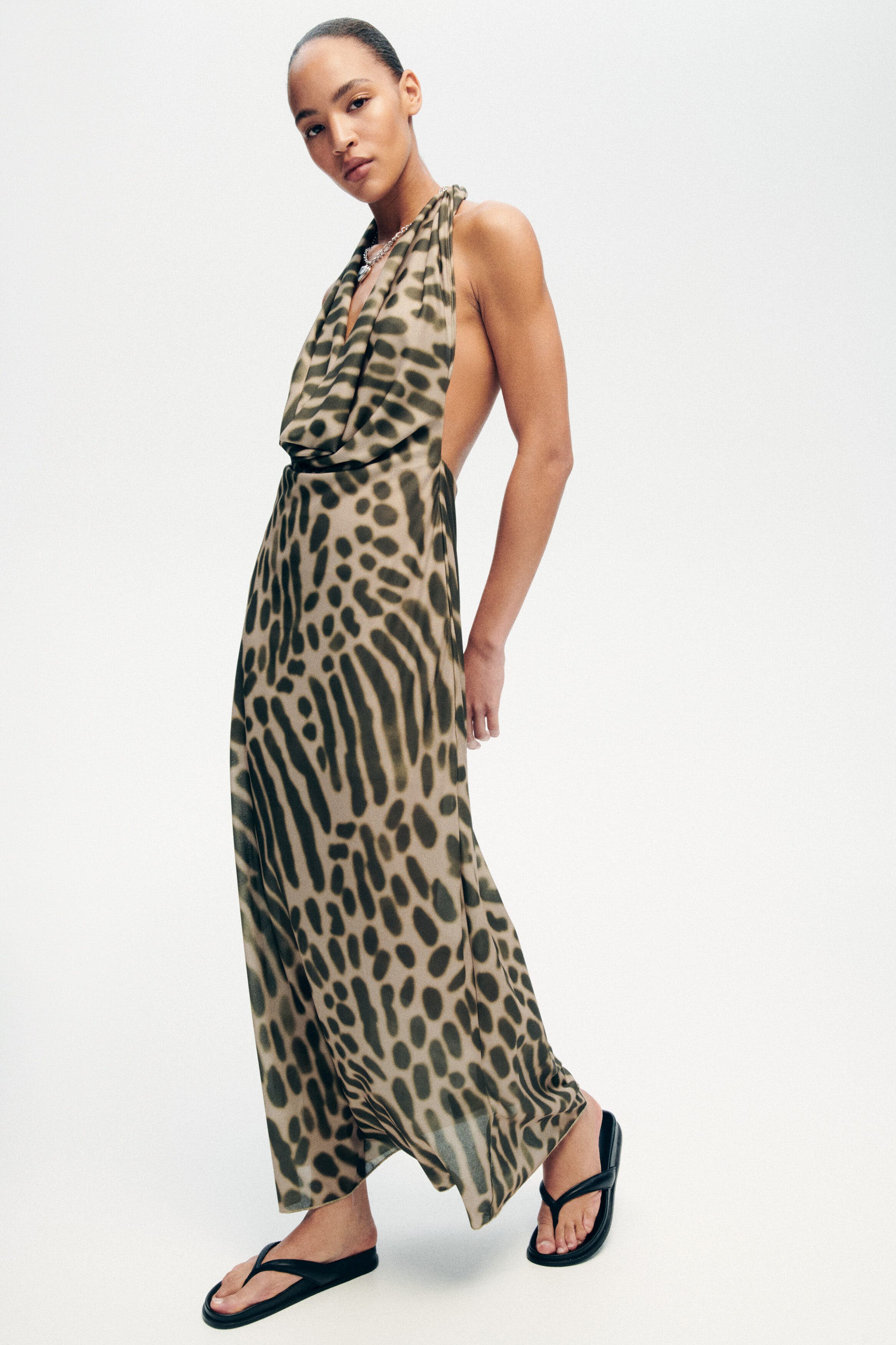 selected Dark khaki green/animal print