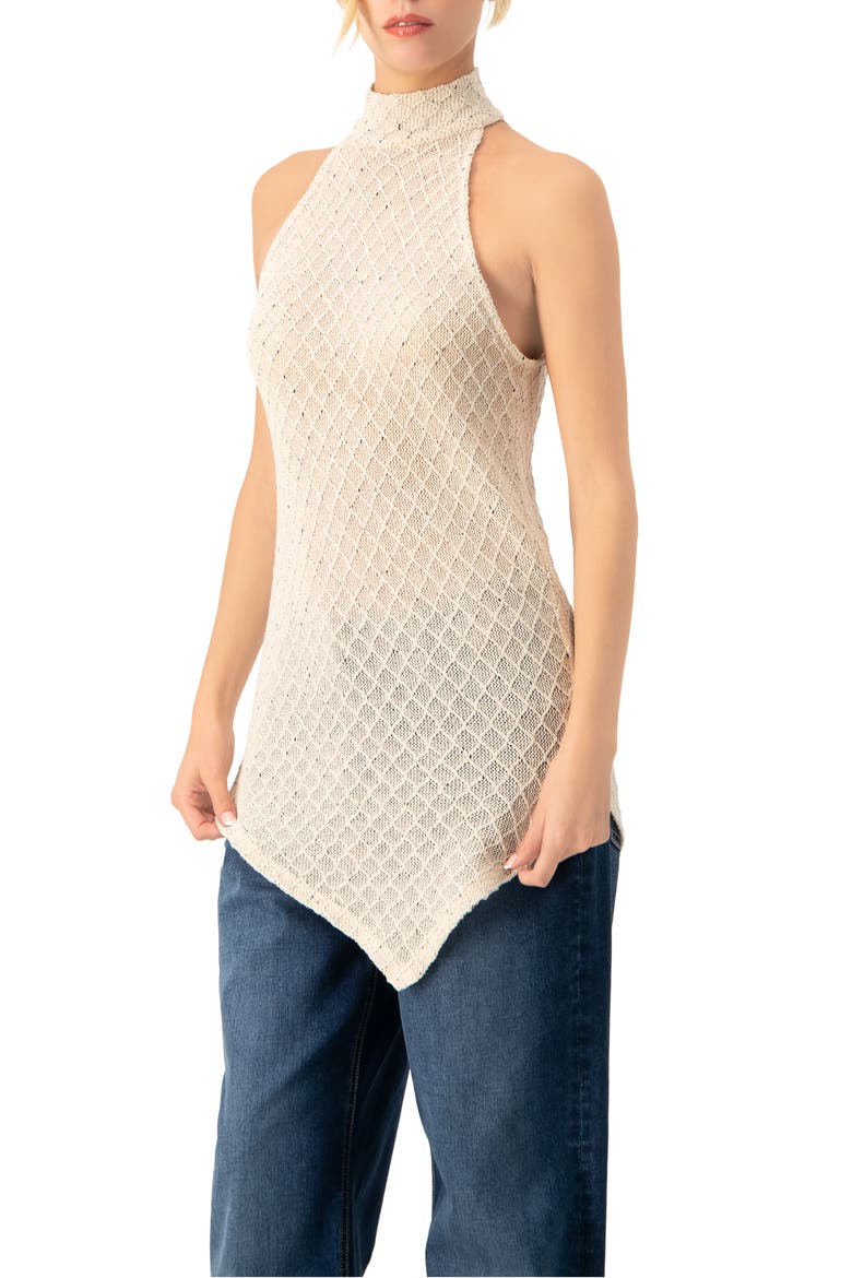 Knit Halter Neck Sleeveless Top, Alternate, color, Natural