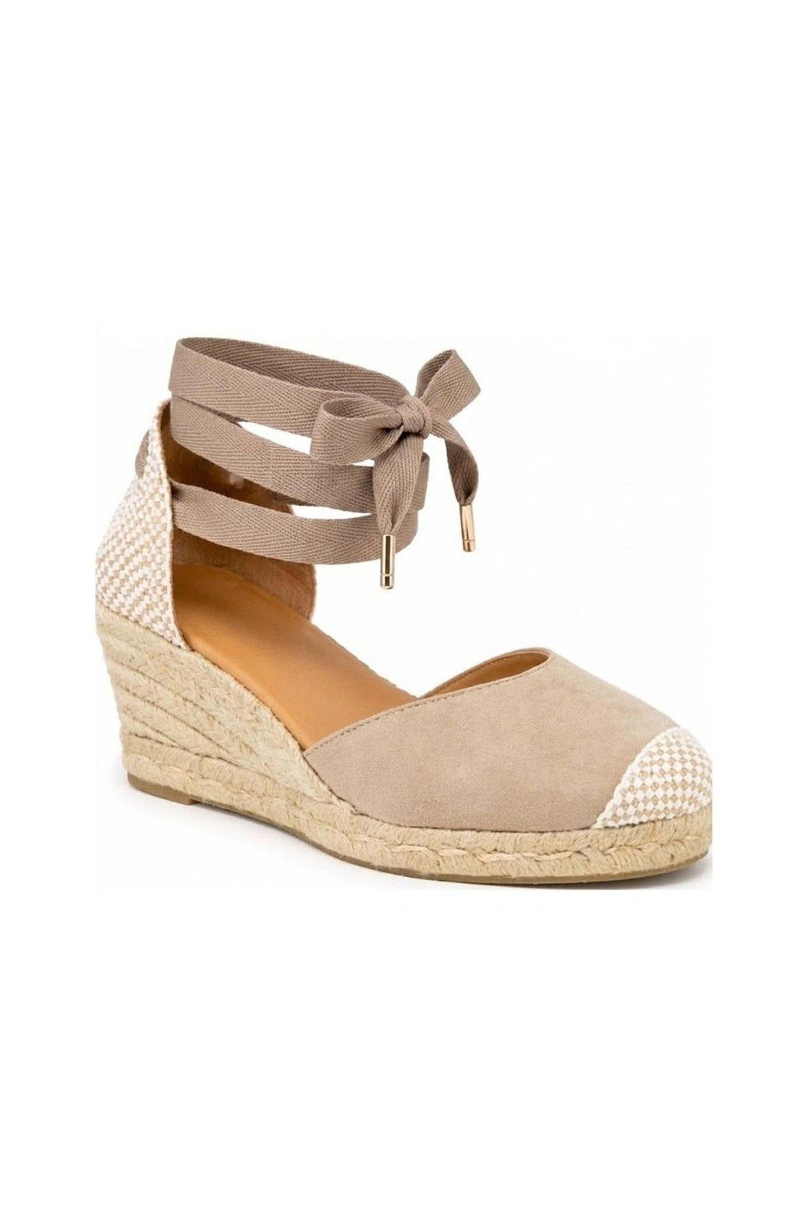 Jimena Mid Laces Espadrille Sandal, Main, color, Taupe