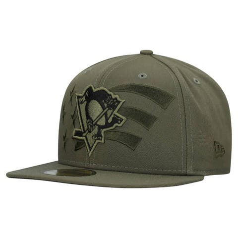 Men's New Era  Olive Pittsburgh Penguins Military Appreciation Flag 59FIFTY Fitted Hat