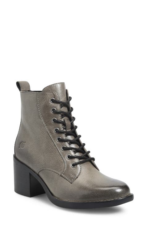 Gray low heel booties shops