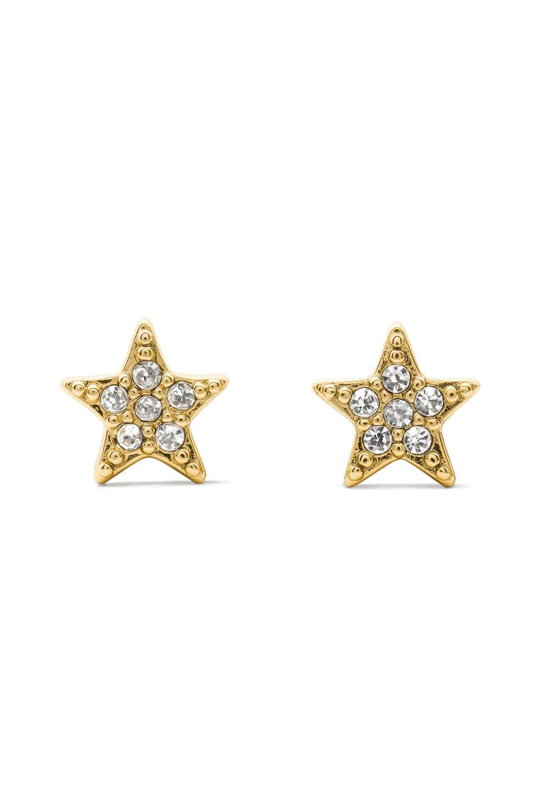 pavé mini star stud earrings, Main, color, CLEAR/ GOLD