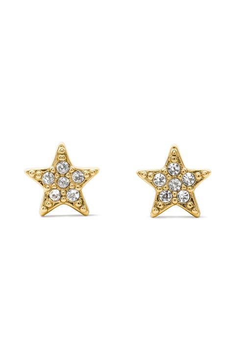 pavé mini star stud earrings