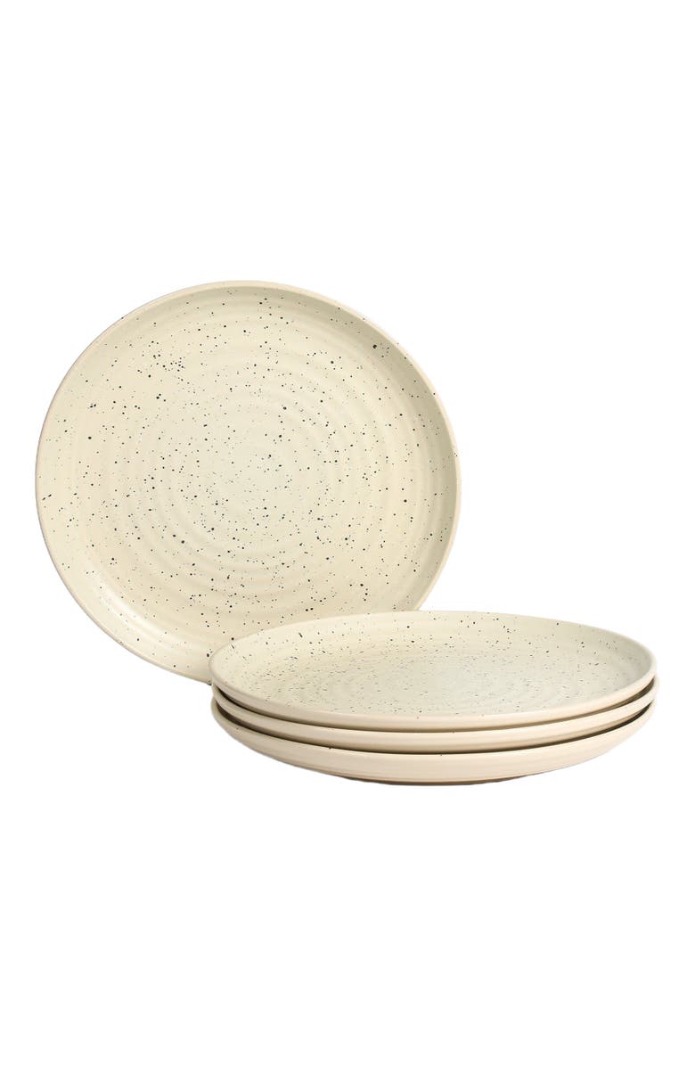 Stone Lain Dua Stoneware 4-Piece Dinner Plate Set, Main, color, White