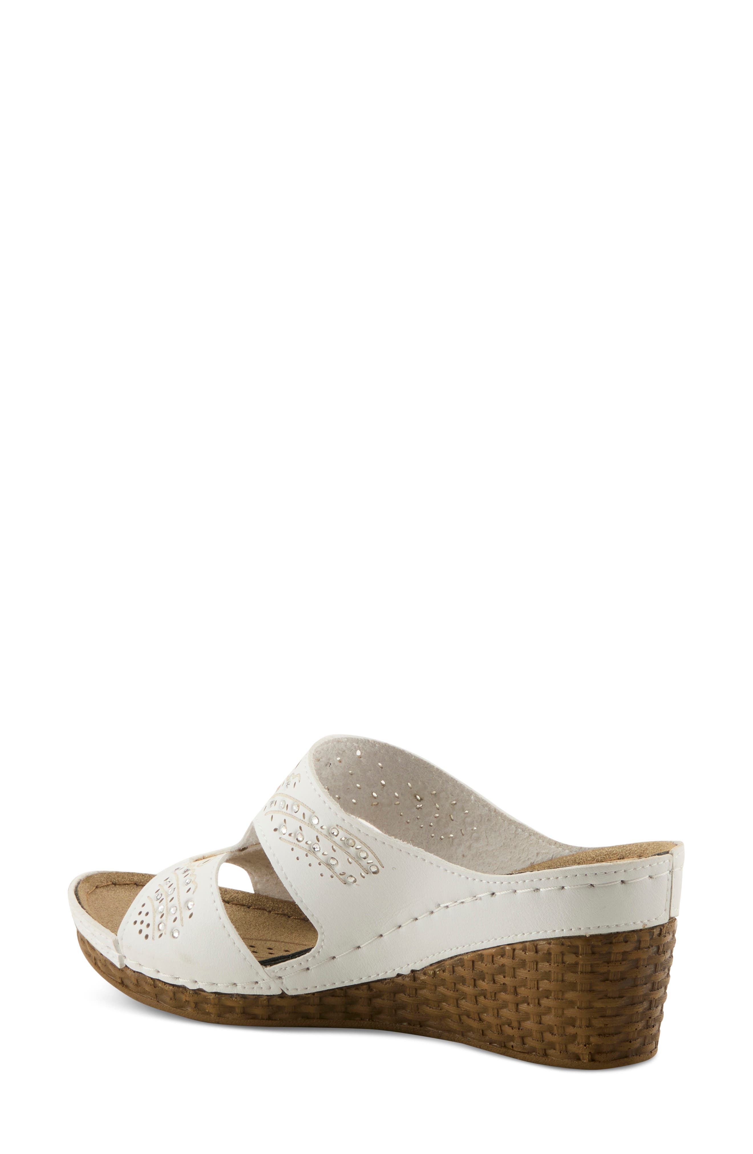 Wedge Sandal, Alternate, color, WHITE