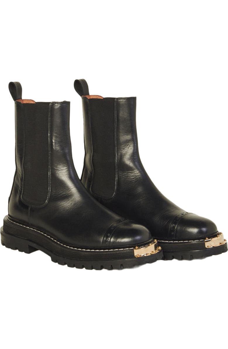 SANDRO Ankle boots with notched sole, Alternate, color, Black