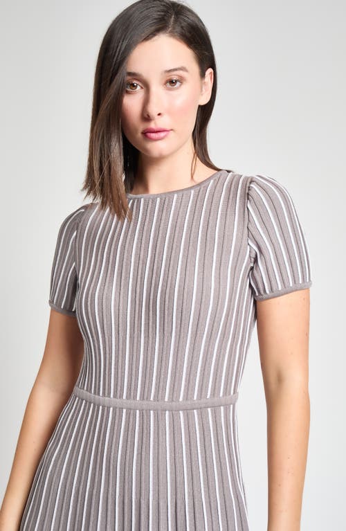 Ming Wang Modern Fit Stripe A-line Knit Dress