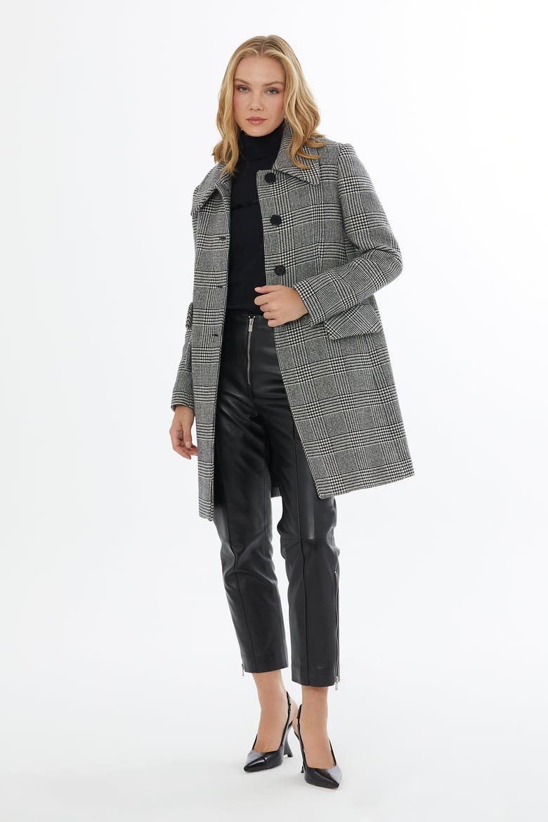 Button-Front Wool-Blend Jacket with Back Vent, Alternate, color, Black