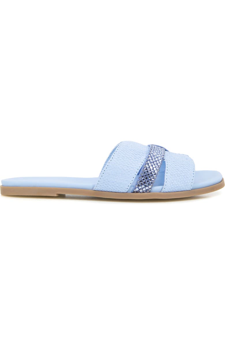 Kenneth Cole Reaction Whisp Rhinestone Slide Sandal, Alternate, color, Sky Blue Weave