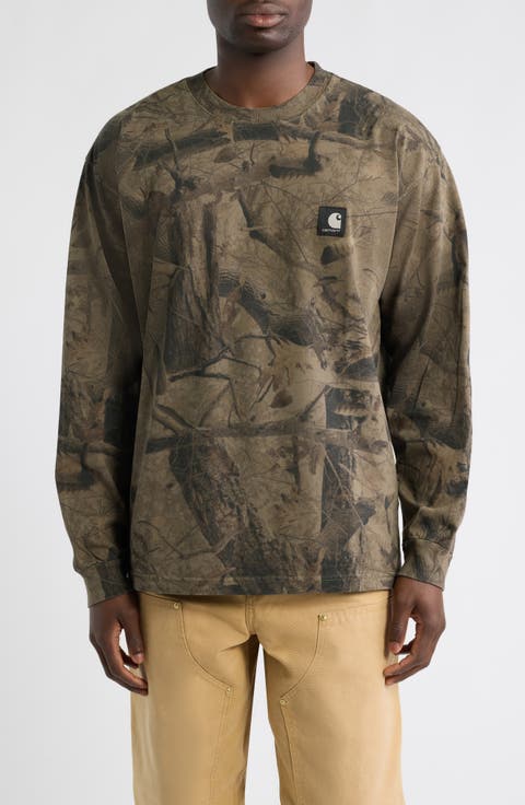 Feather Tree Oversize Long Sleeve Organic Cotton T-Shirt