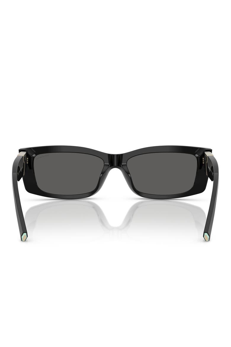 54mm Rectangular Sunglasses, Alternate, color, BLACK / DARK GREY