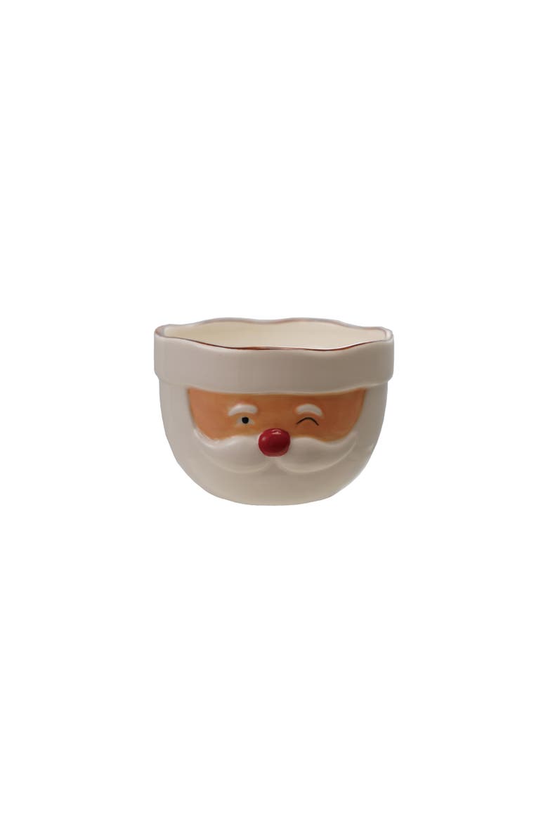 Stoneware Santa Head Shaped Mixing Bowl, Main, color, Red and White