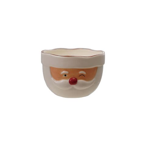 Stoneware Santa Head Shaped Mixing Bowl