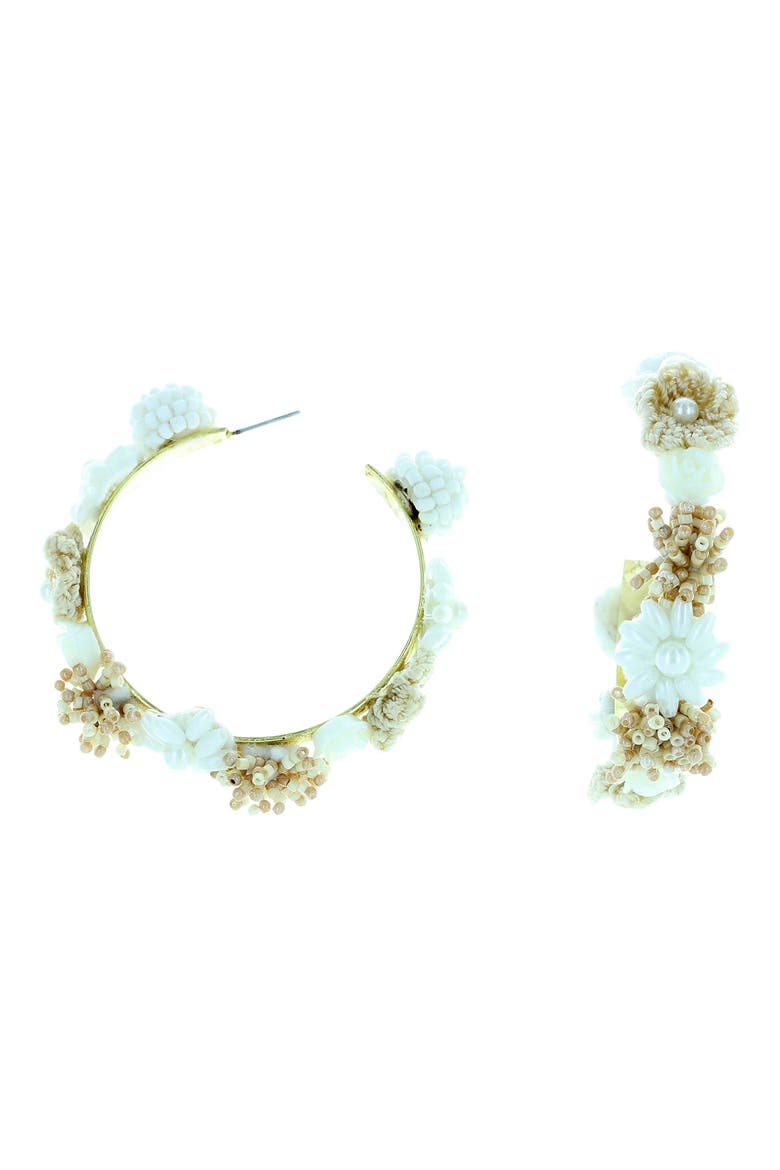 Liona Resin Half Hoop Earrings, Main, color, GOLD / WHITE