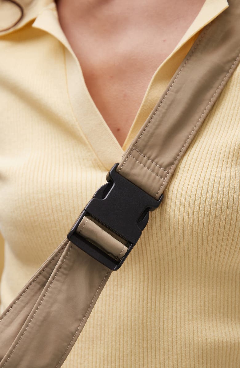 Topshop Nylon Crossbody Bag, Alternate, color, Camel