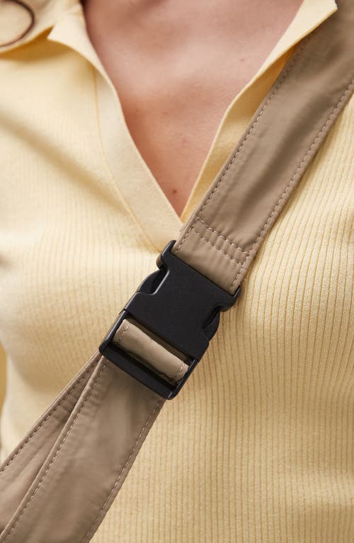 Topshop Nylon Crossbody Bag In Brown