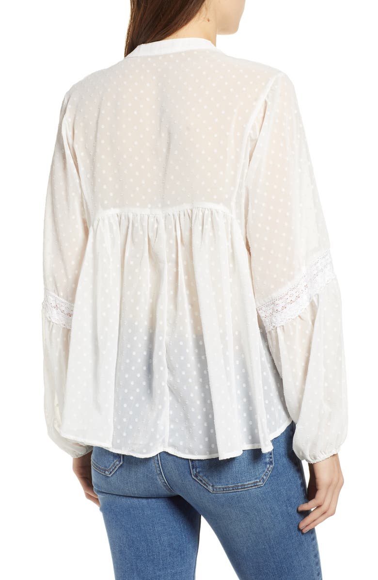 Bishop + Young Swiss Dot Blouse, Alternate, color,