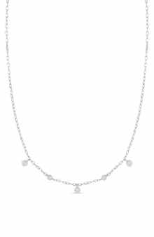 Bony Levy Monaco 18K White Gold Diamond Station Frontal Necklace