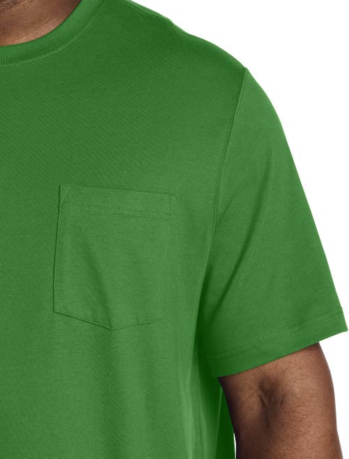 Harbor Bay By Dxl Big & Tall Moisture-wicking Pocket T-shirt In Green