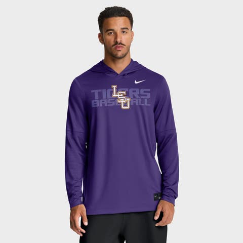 Men's Nike Purple LSU Tigers Dugout Dri-FIT Long Sleeve Hooded T-Shirt