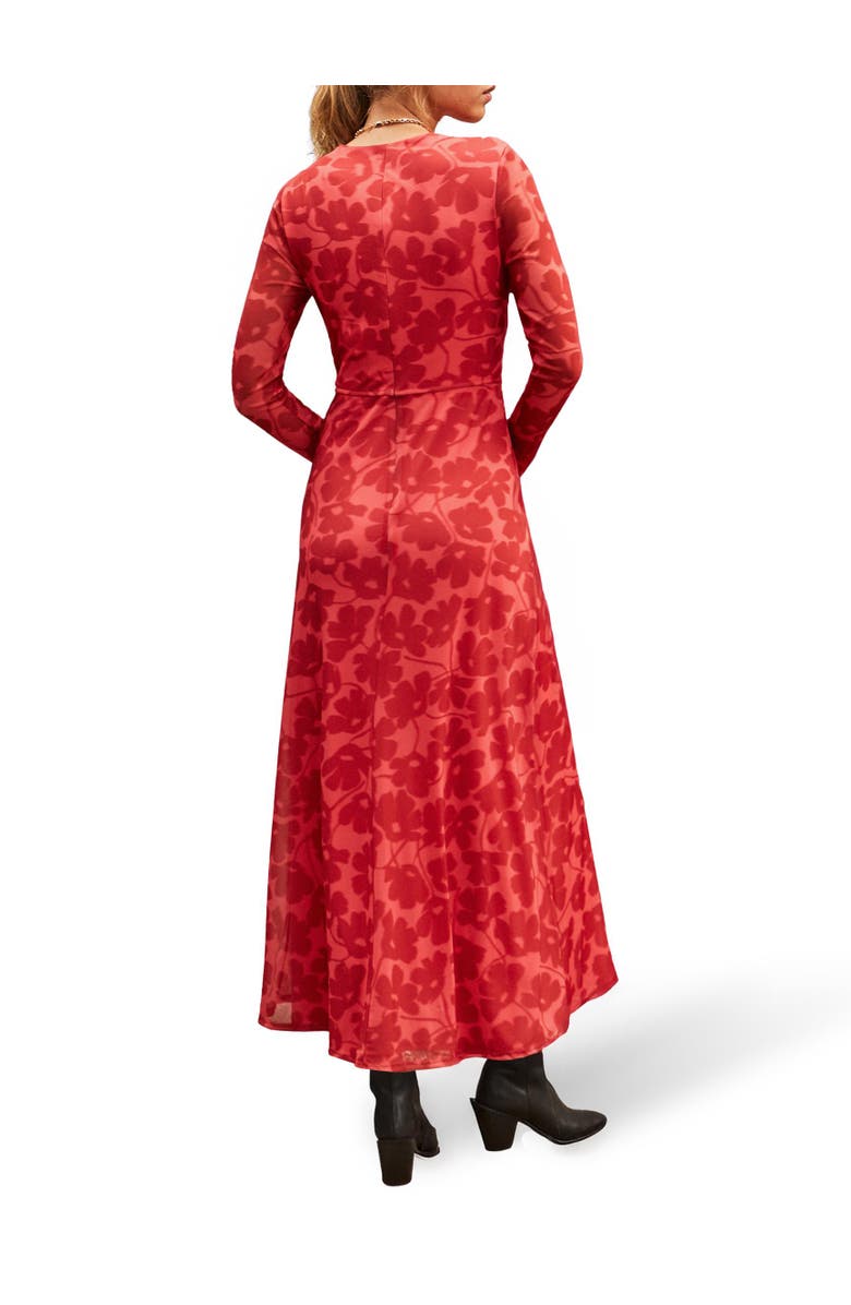 Ro&Zo Mesh Print Dress, Alternate, color, Red