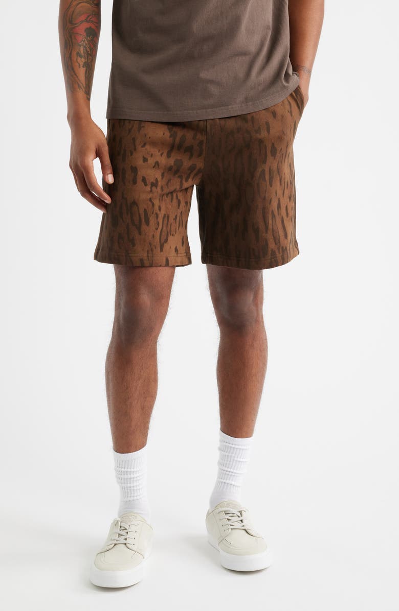 SANTO STUDIO Preda Cotton Pull-On Shorts, Main, color, Brown