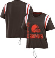 WEAR by Erin Andrews Women's WEAR by Erin Andrews Brown Cleveland Browns Cinched Colorblock T-Shirt