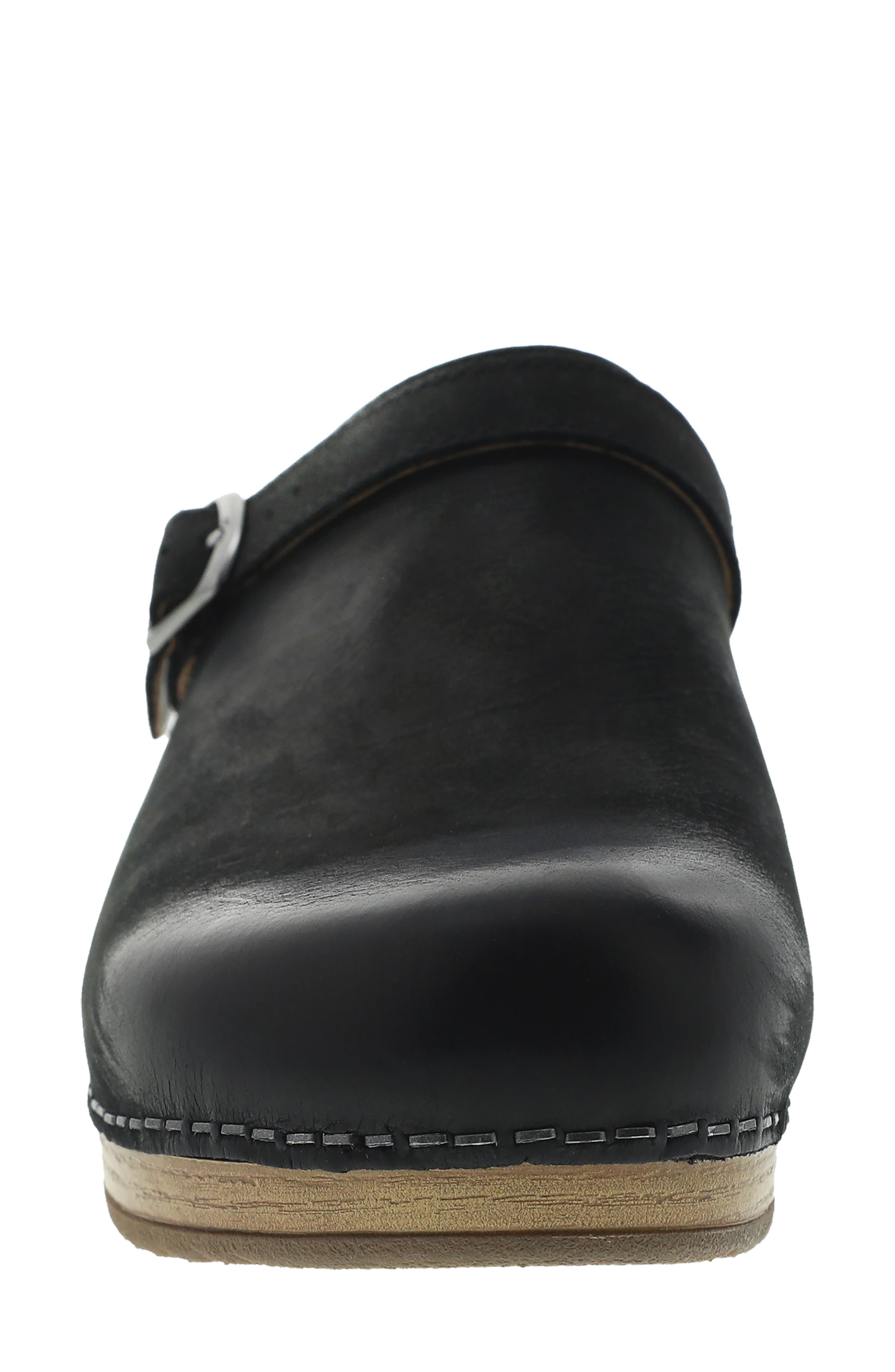 Dansko Berry Clog, Alternate, color, Black Burnished Nubuck Leather