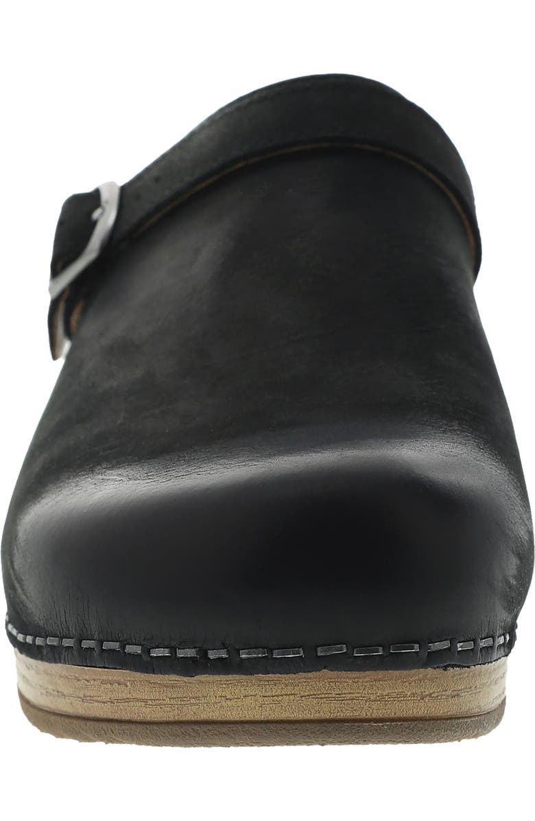 Dansko Berry Clog, Alternate, color, Black Burnished Nubuck Leather