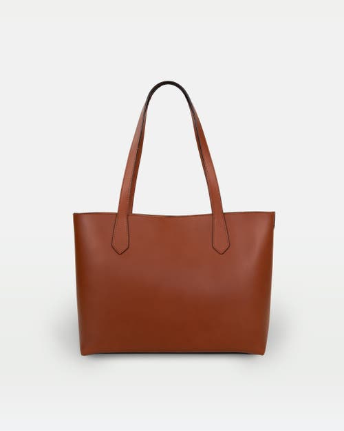 Modher Elba Structured Tote In Vegetable-tanned Leather In Brown