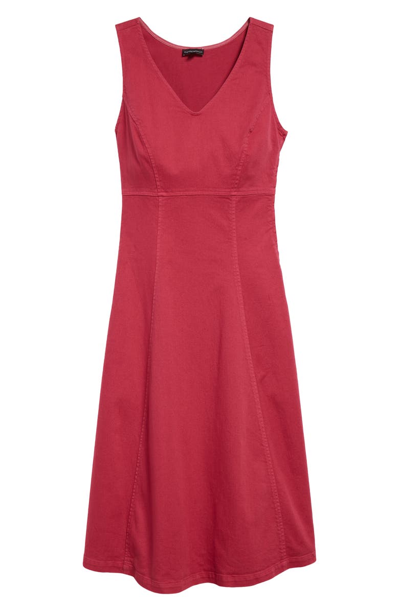 Emporio Armani Sleeveless Denim Midi Dress, Alternate, color, Raspberry