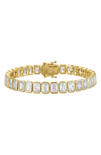 FZN Emerald Cut Cubic Zirconia Tennis Bracelet