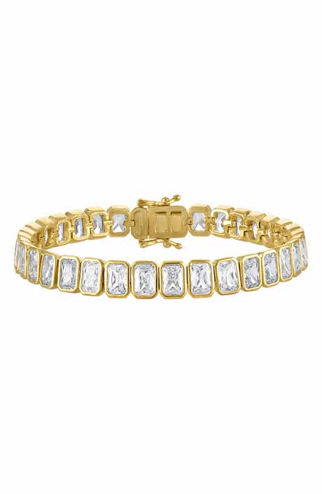 FZN Emerald Cut Cubic Zirconia Tennis Bracelet