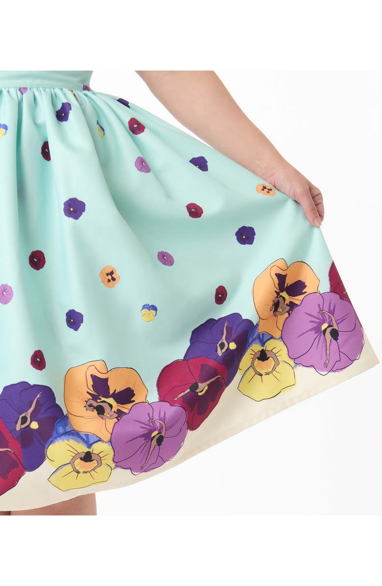 Unique Vintage Plus Size Printed Woven Gellar Swing Skirt, Alternate, color, Blue