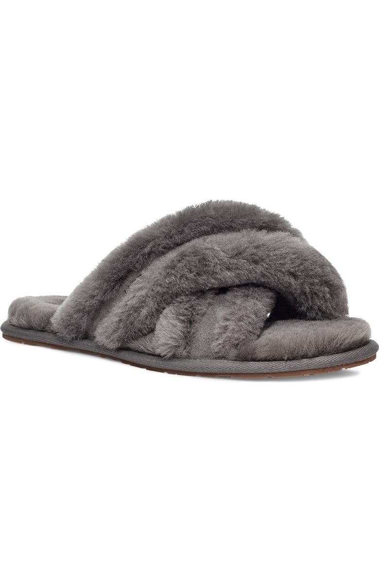 UGG<sup>®</sup> Scuffita Genuine Shearling Slide Slipper, Main, color, Charcoal