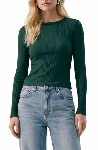 Kara Contrast Piping Long Sleeve Sweater Top