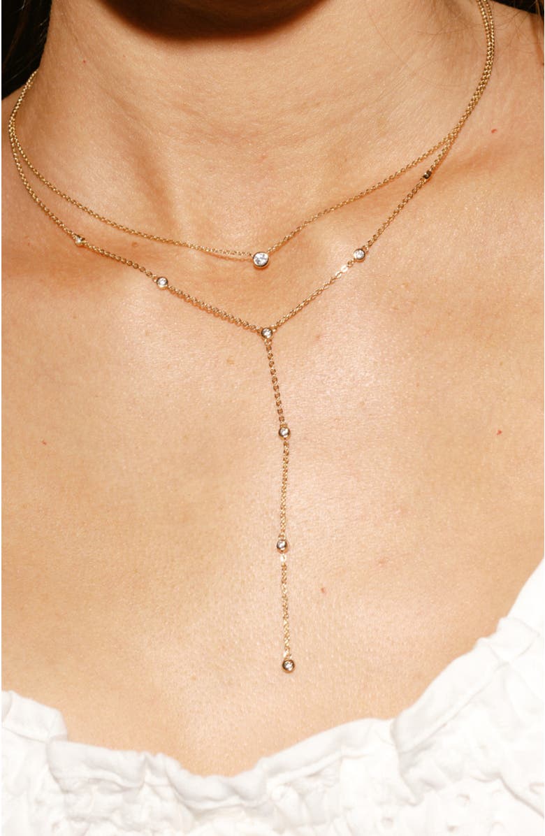 MADE BY MARY CZ Poppy Lariat Necklace, Alternate, color, Gold Vermeil