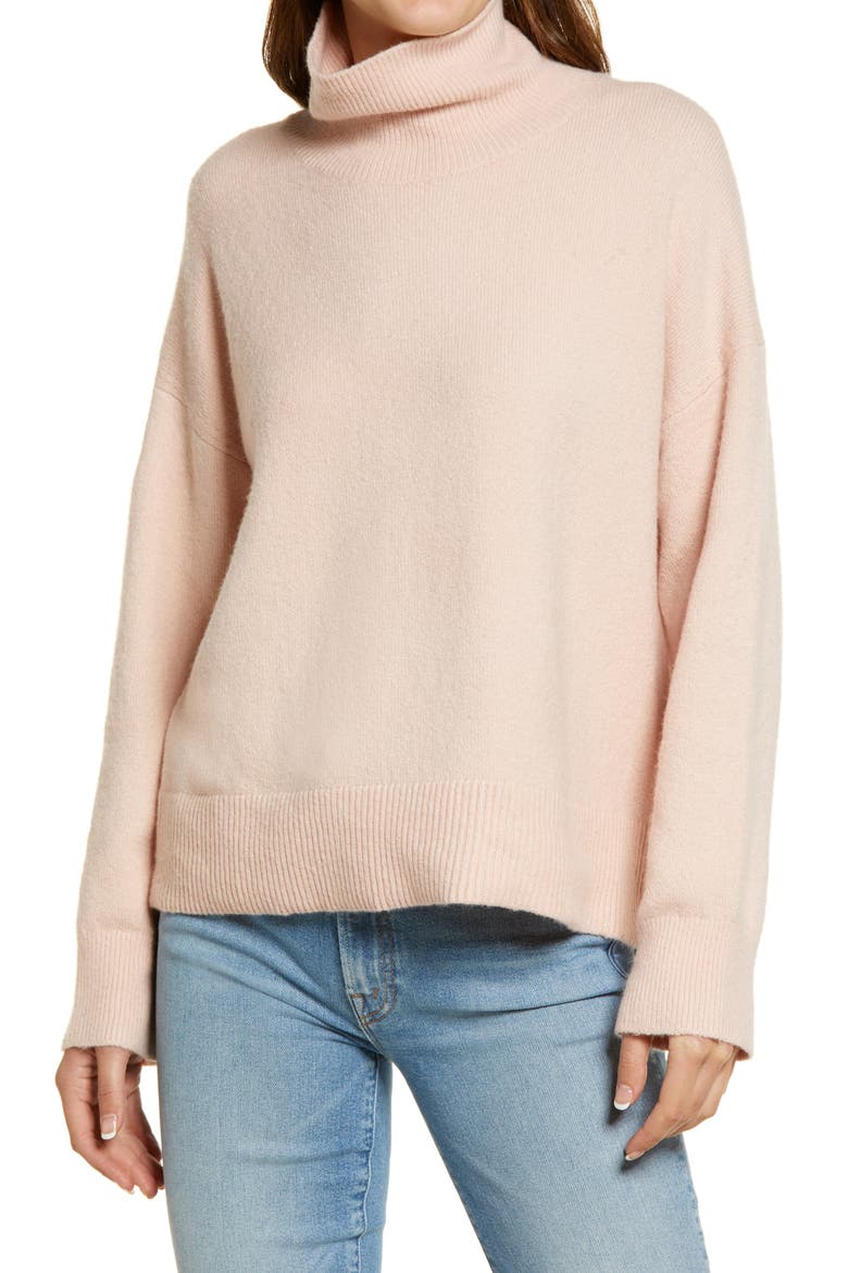 Turtleneck Sweater, Main, color, PINK SMOKE