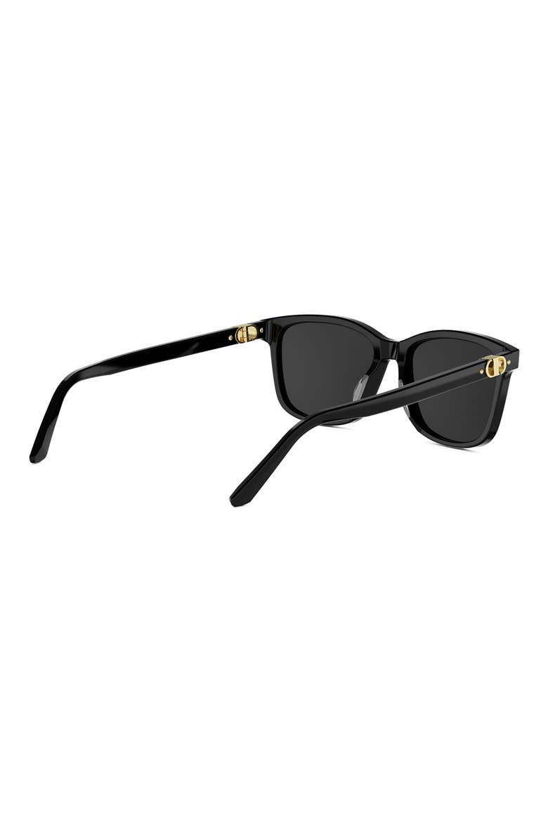 Petit CD S2I 54mm Rectangular Sunglasses, Alternate, color, SHINY BLACK / SMOKE