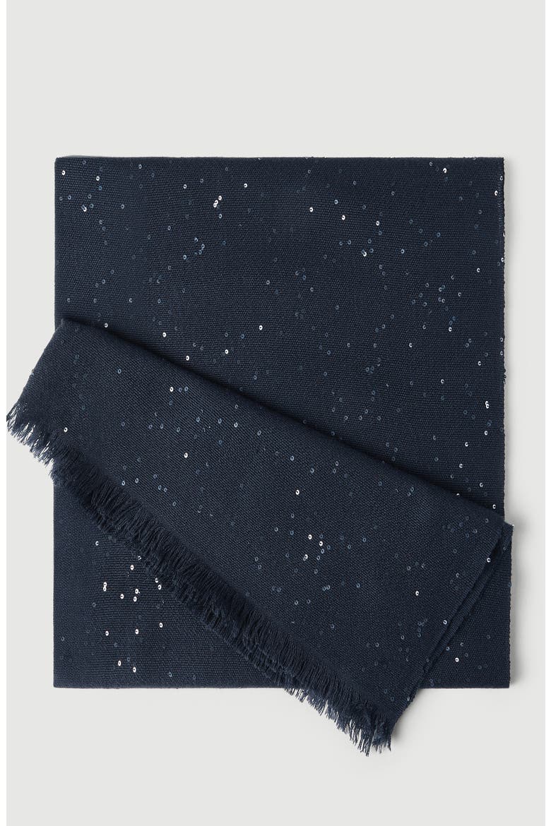 Cashmere and silk Diamond yarn scarf, Alternate, color, Blue