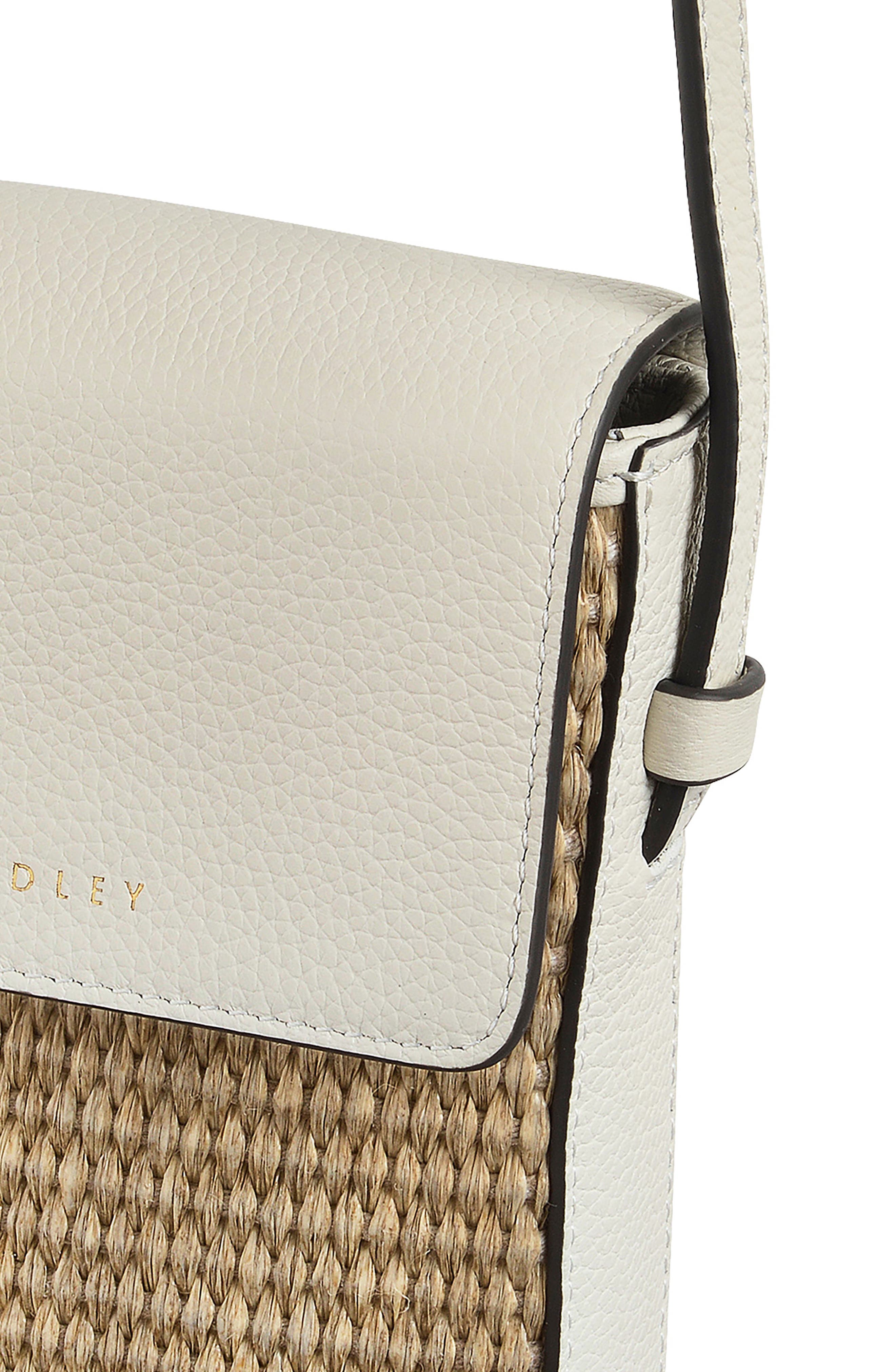 Radley Bishops Lane Straw Mini Phone Crossbody Bag, Alternate, color, Chalk