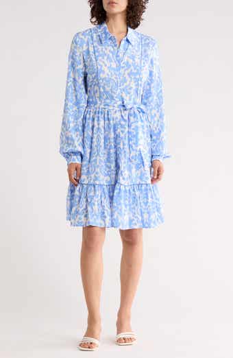 Long Sleeve Tie Waist Shirtdress