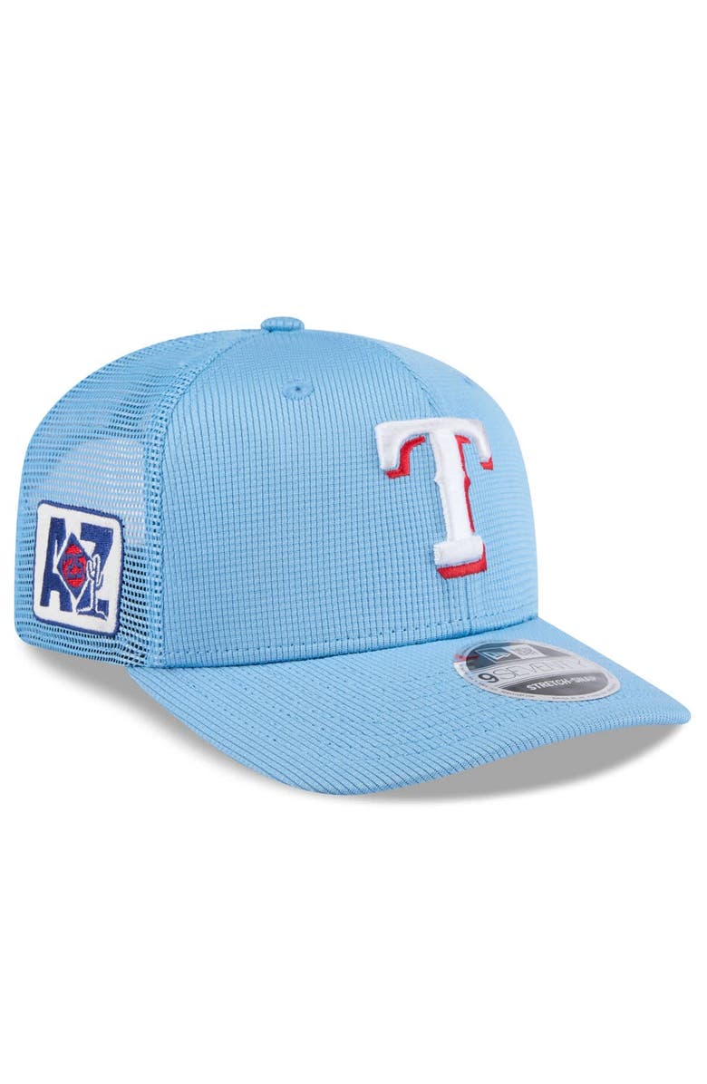 New Era Men's New Era  Light Blue Texas Rangers 2025 Spring Training 9SEVENTY Stretch-Snap Trucker Hat, Alternate, color, 