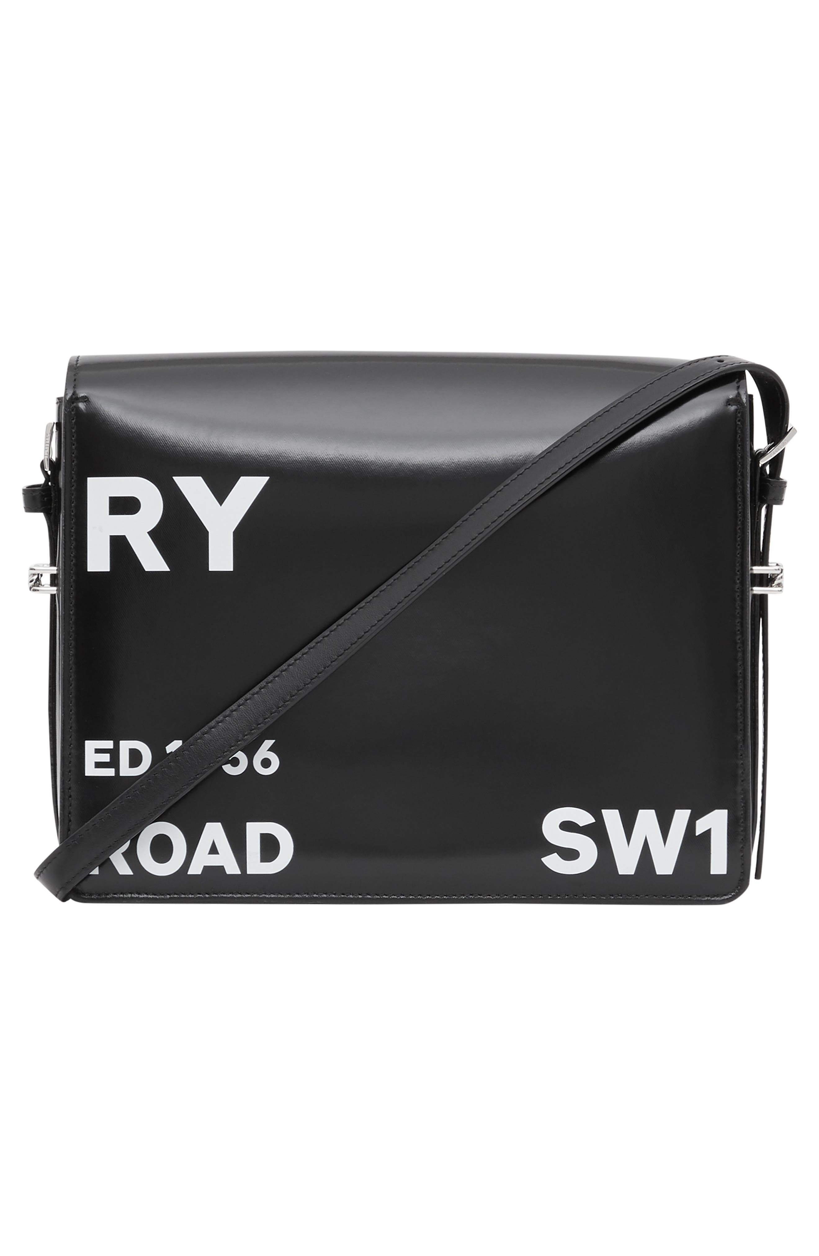 Burberry Large Grace Coated Canvas Shoulder Bag, Alternate, color, 