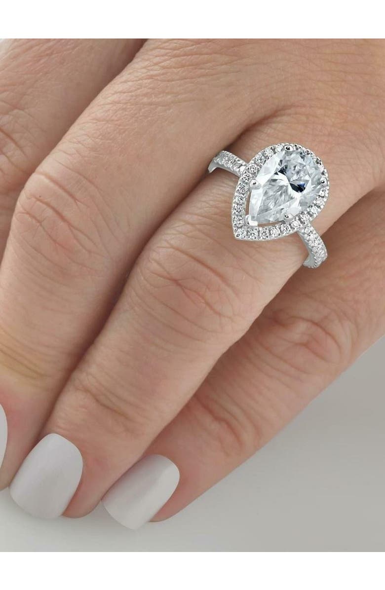 Bliss Diamond 3 5/8Ct Pear Shape Halo Diamond Engagement Ring Lab Grown or Gold, Alternate, color,