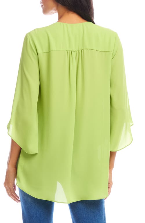 Karen Kane Asymmetric Hem Crepe Top In Kiwi