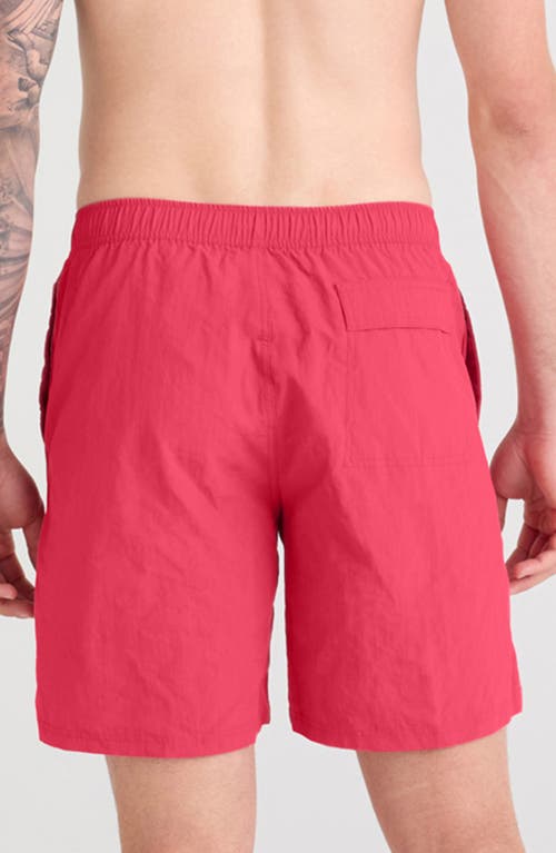 Saxx Go Coastal 2-in-1 Volley 7-inch Swim Trunks In Raspberry