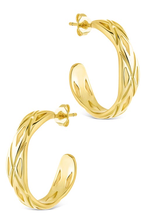 Sterling Forever Esmeralda Abstract Hoop Earrings In Gold