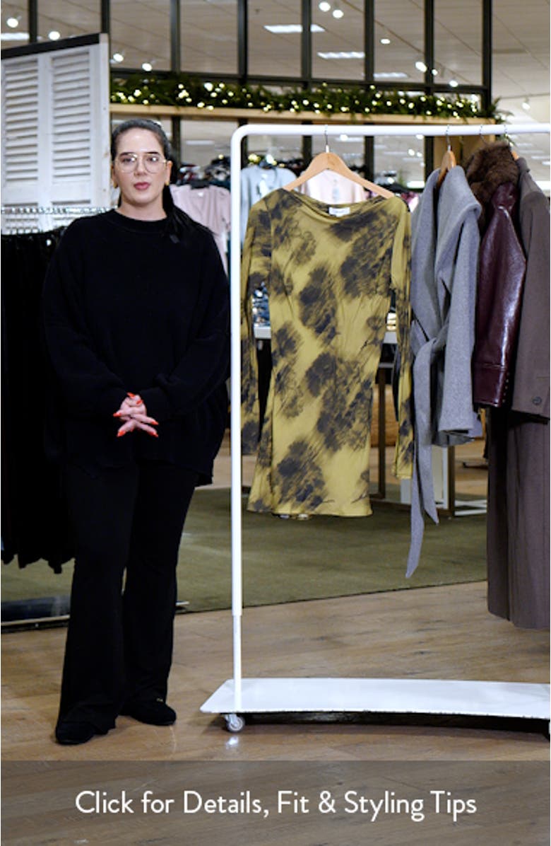 Abstract Print Bateau Neck Minidress, sales video thumbnail